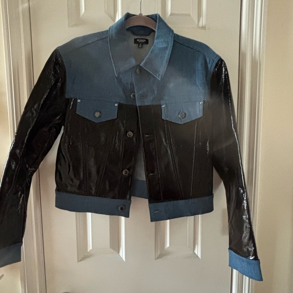 Hudson Jeans Black and Blue Jean Jacket